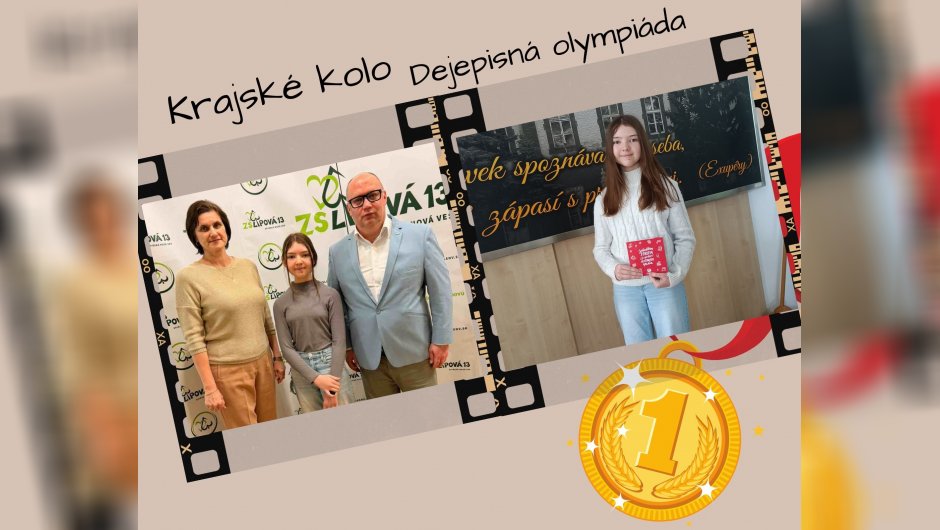 Zlato v krajskom kole Dejepisnej olympiády